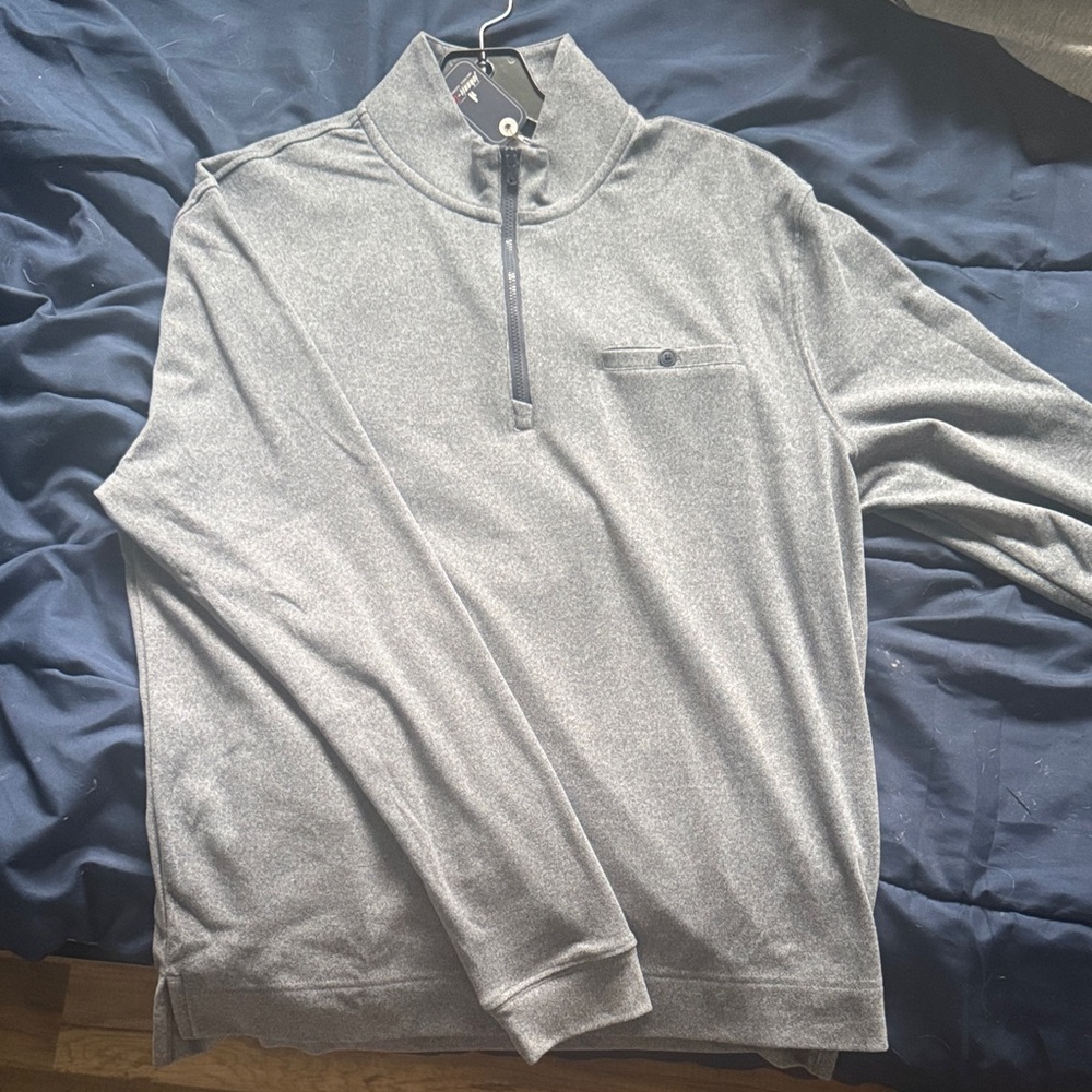 johnnie-O Charcoal Quarter-Zip Pullover